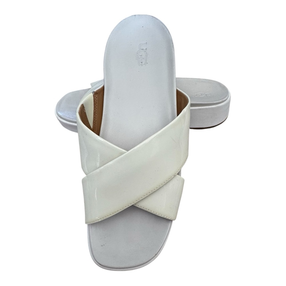 UGG Women's White Crisscross Slide Mules - Soft Cushioned Footbed